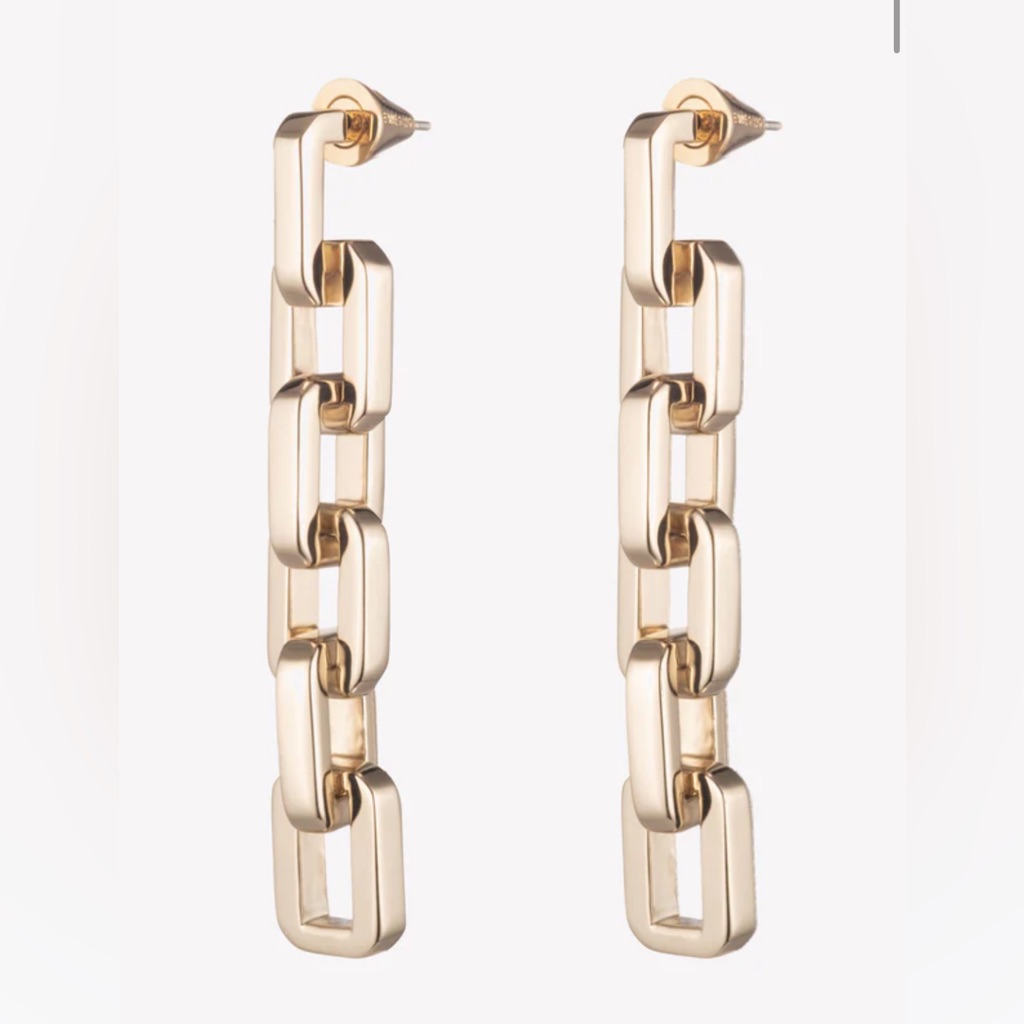 Eddie Borgo 12 Karat Gold Supra Link Drop Earrings 25000 Usd Brand New